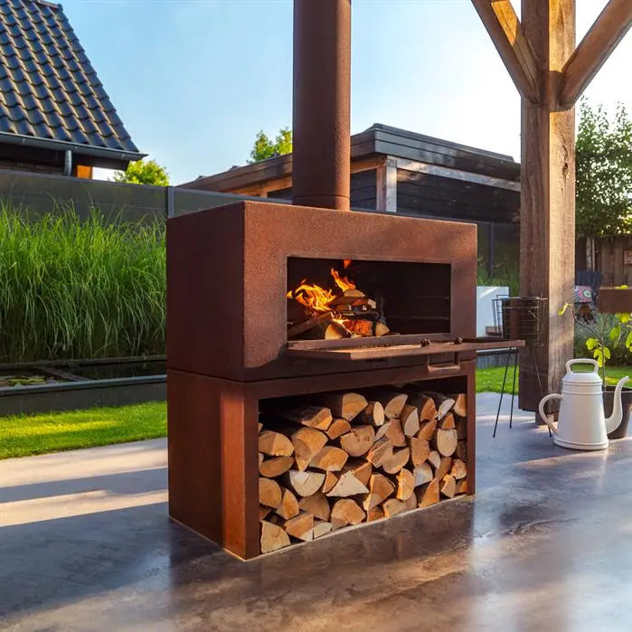 Outdoor Fireplace Door - Corten Steel