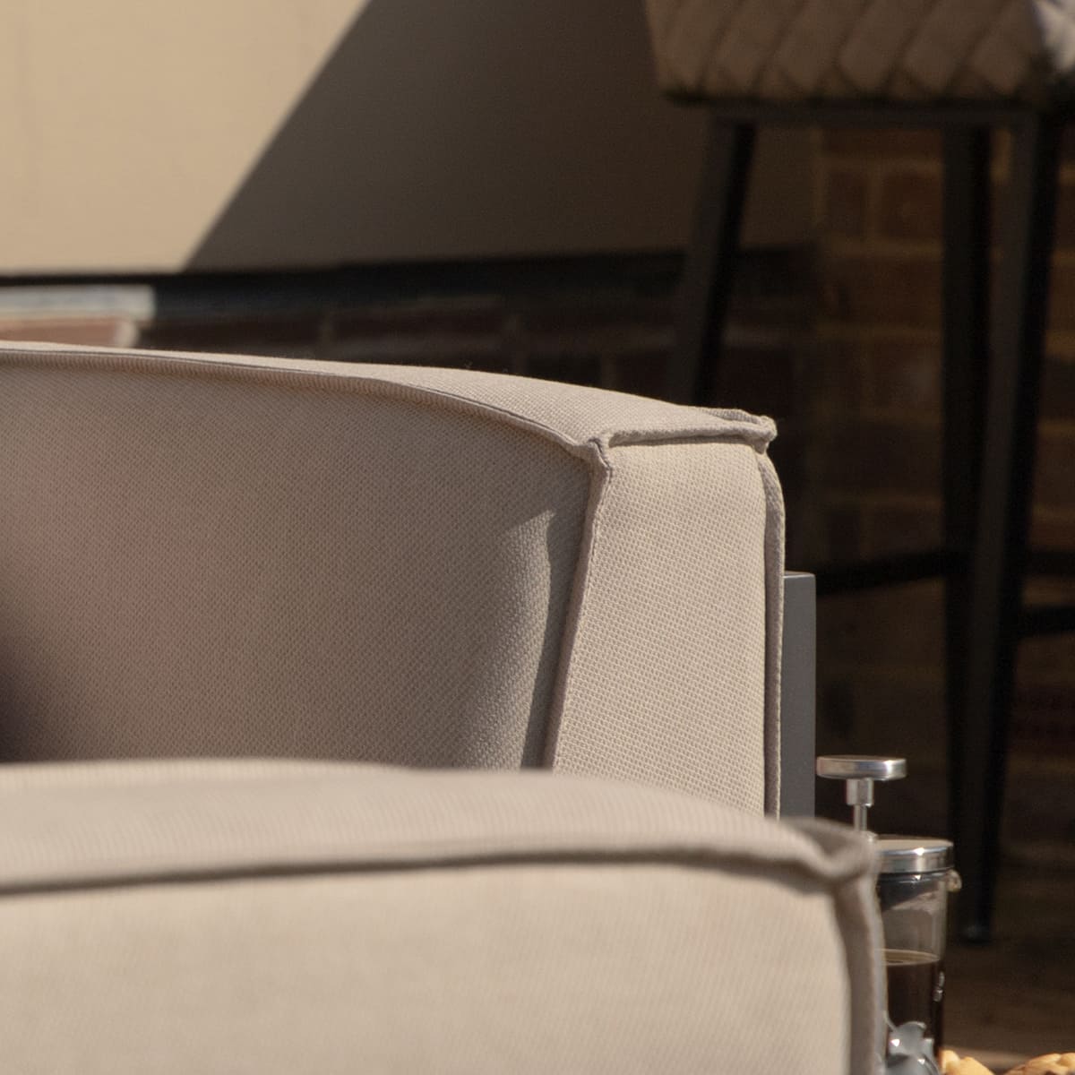 Ibiza Large Corner Sofa Set With Square Coffee Table - Oatmeal