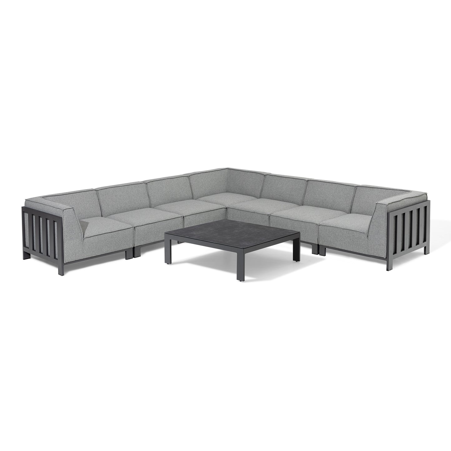Ibiza Large Corner Sofa Set With Square Coffee Table - Zinc Grey