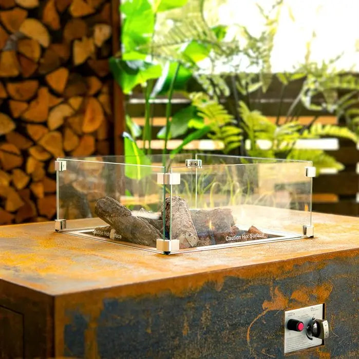 BRANN - Gas Fire Table, Corten Steel
