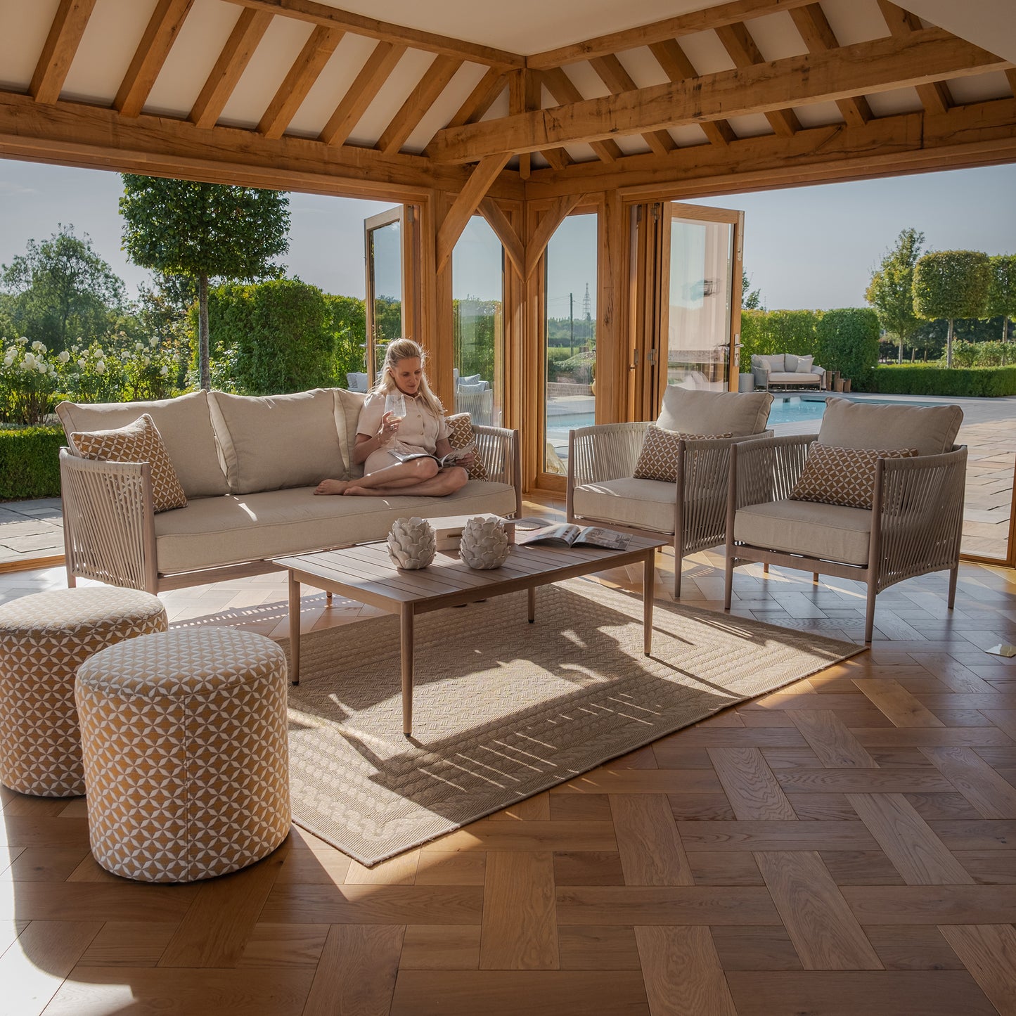 Havana 3 Seat Sofa Set - Natural Linen