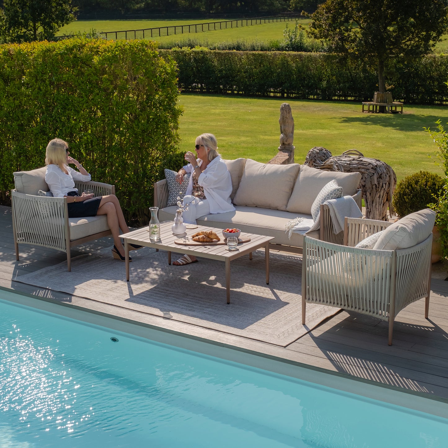 Havana 3 Seat Sofa Set - Natural Linen