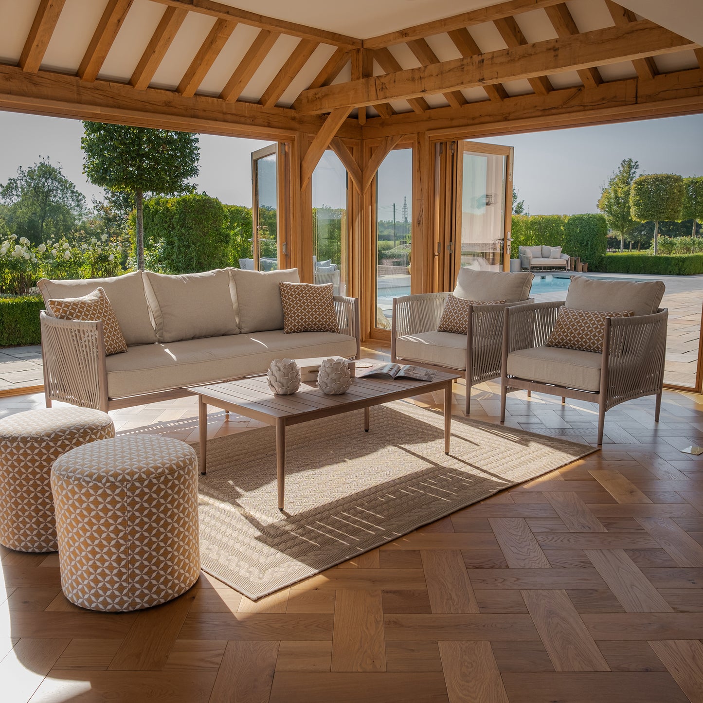 Havana 3 Seat Sofa Set - Natural Linen