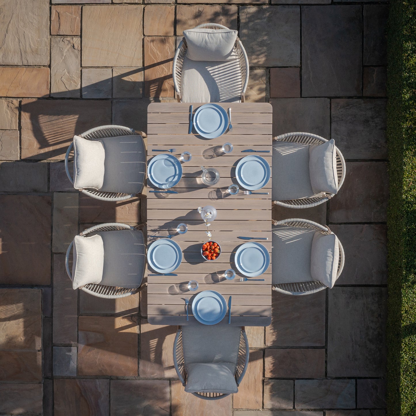 Havana 6 Seat Rectangular Dining Set - Natural Linen
