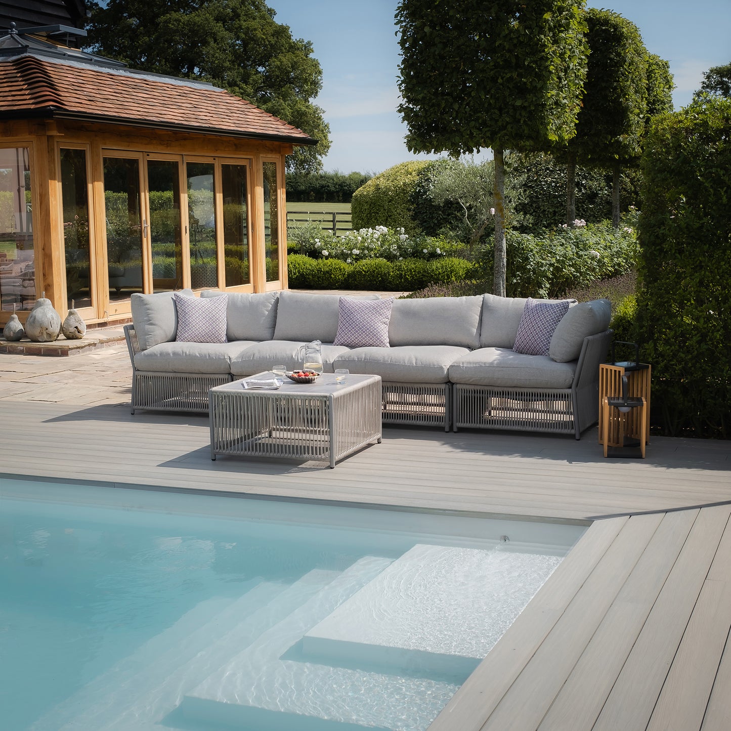 Maldives Small Sofa Set - Cool Linen