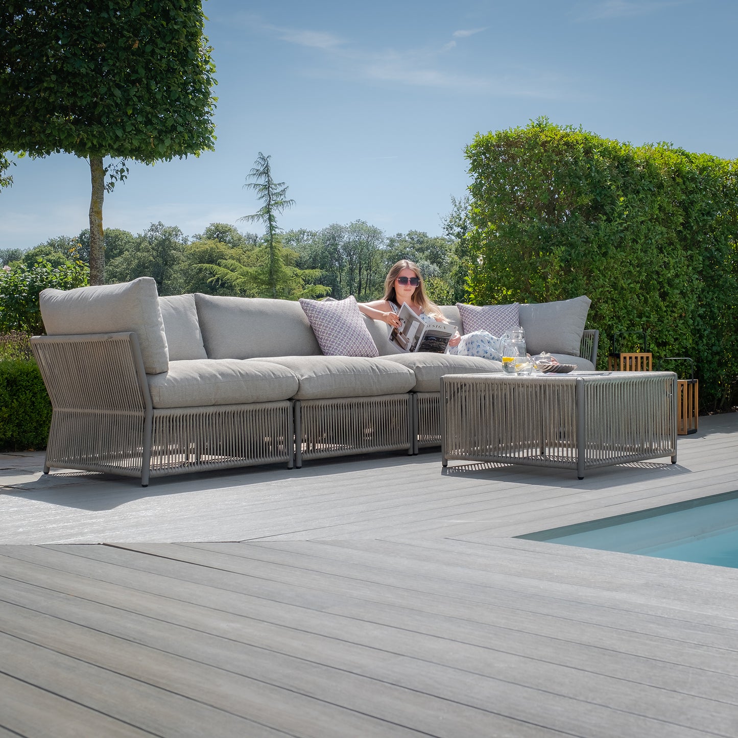 Maldives Small Sofa Set - Cool Linen