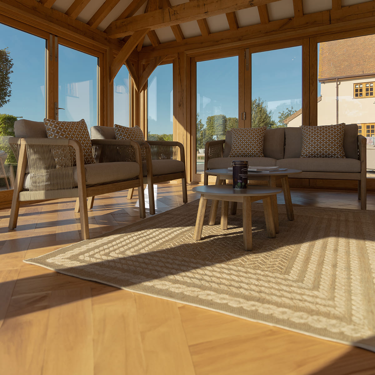 Martinique 2 Seat Sofa Set - Light Brown