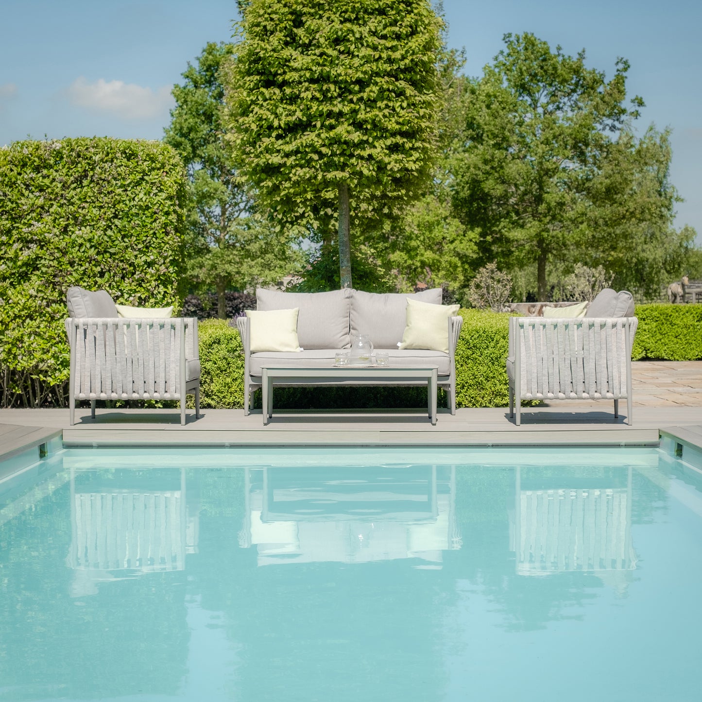 Milan 2 Seat Sofa Set - Cool Linen