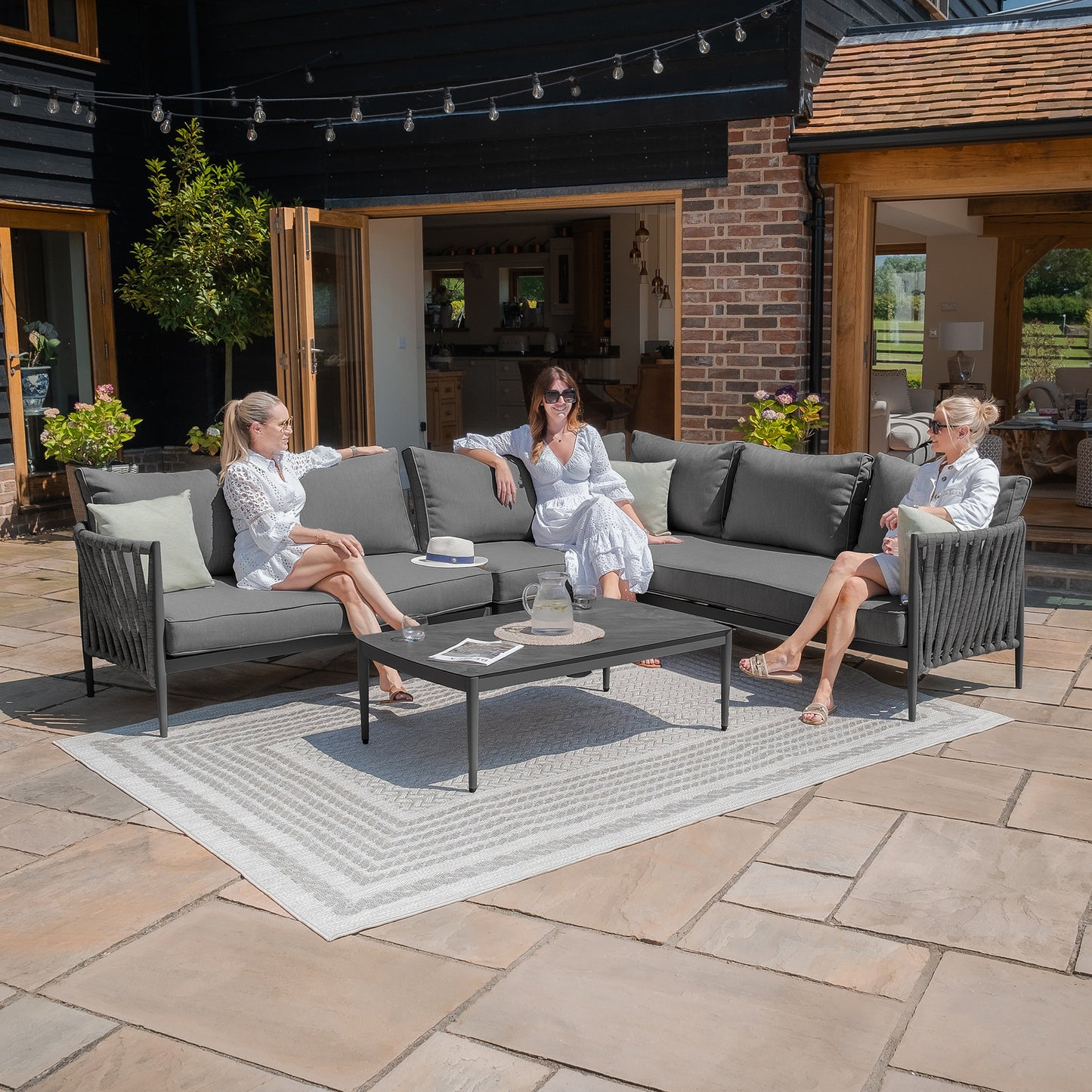 Milan Large Corner Sofa Set - Charcoal