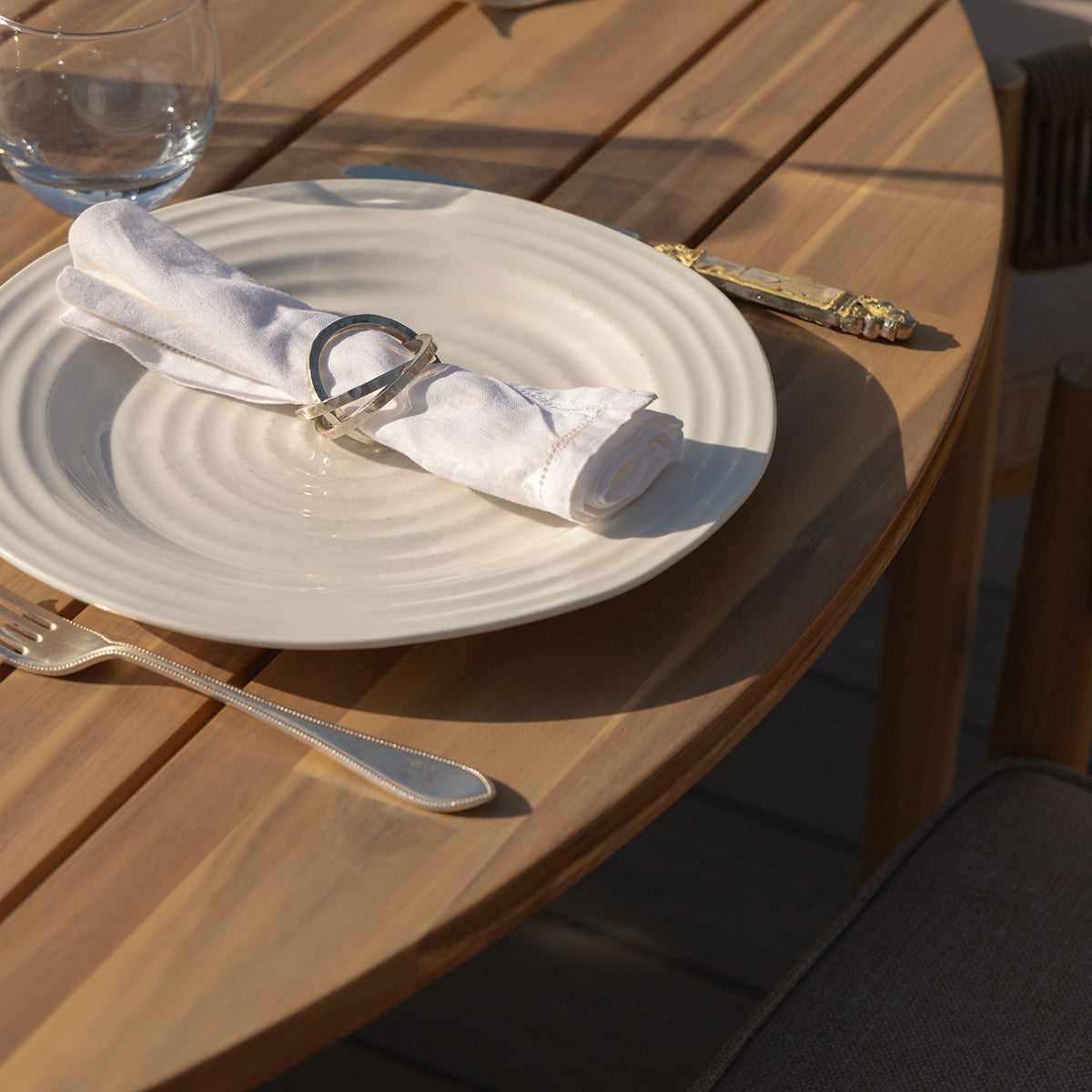 Porto 6 Seat Round Dining Set - Sandstone