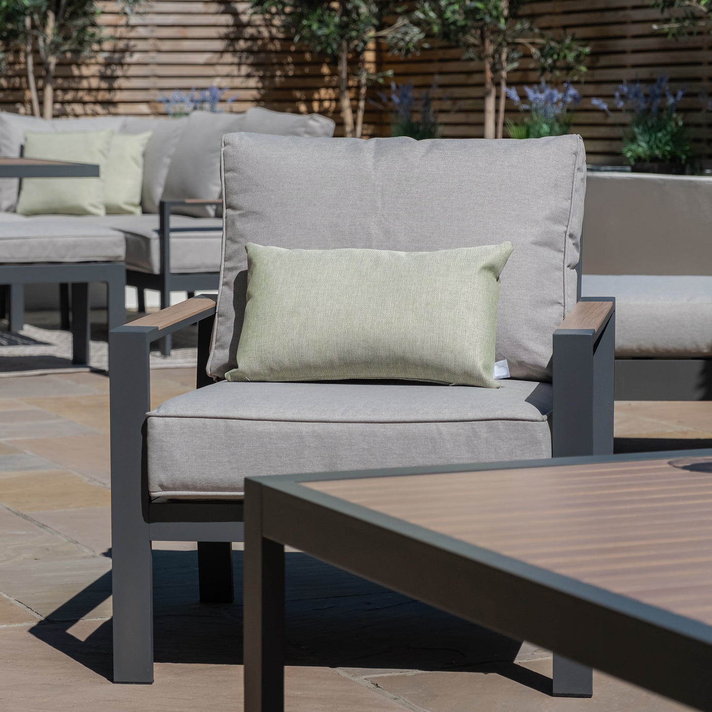 Vancouver 3 Seat Sofa Set With Rising Table - Dove Grey