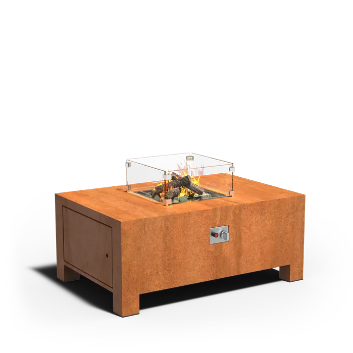 BRANN - Gas Fire Table, Corten Steel