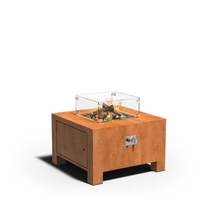 BRANN - Gas Fire Table, Corten Steel
