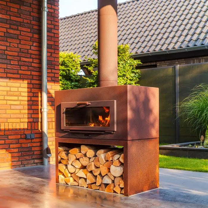 ENOK - Outdoor Fireplace, Corten Steel