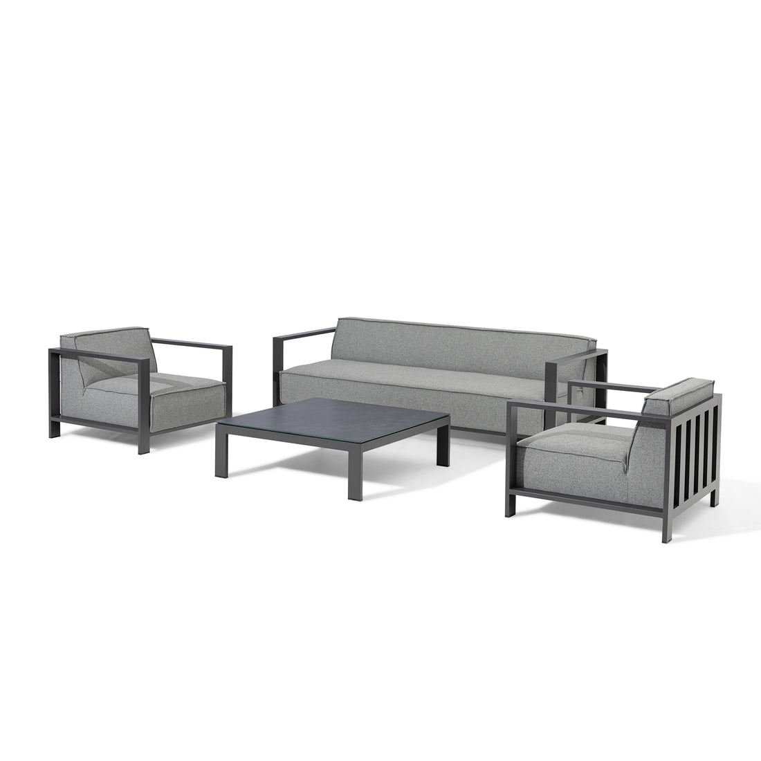 Ibiza 3 Seat Sofa Set With Square Coffee Table - Zinc Grey – Hobbs and ...