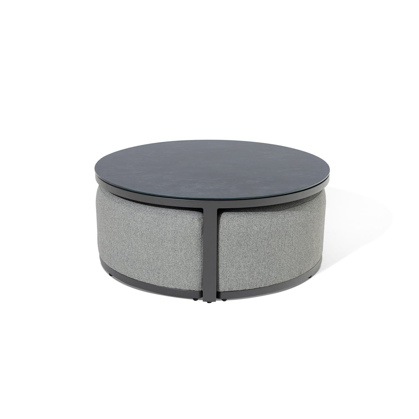 Ibiza U Shape Sofa Set With Round Coffee Table - Zinc Grey