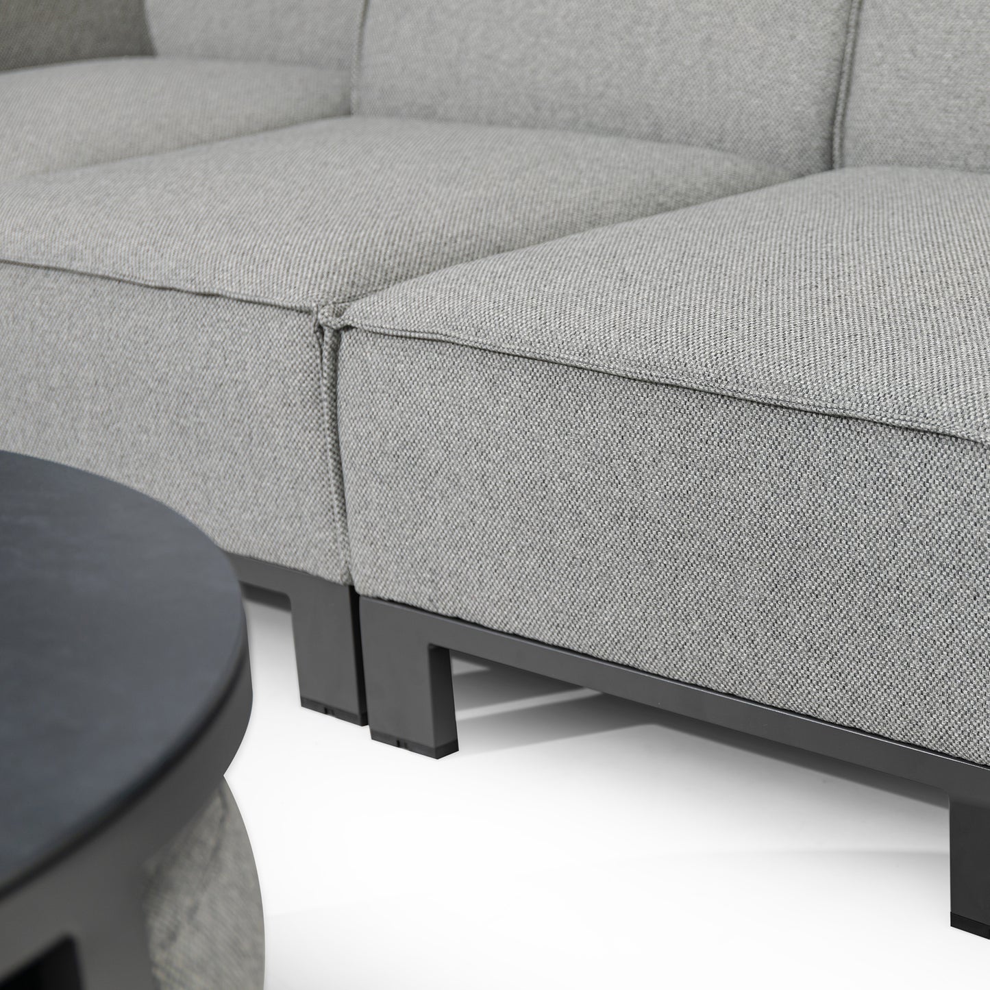 Ibiza U Shape Sofa Set With Square Coffee Table - Zinc Grey