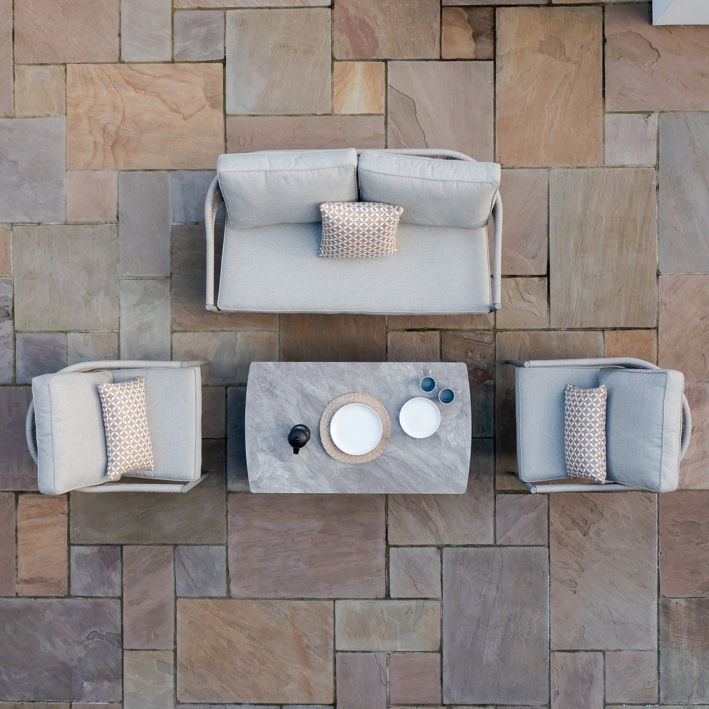 Florence 2 Seat Sofa Set - Cool Linen