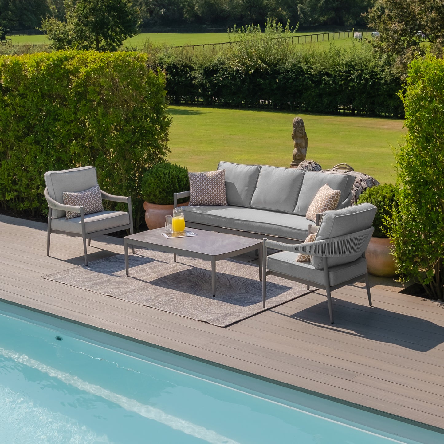 Florence 3 Seat Sofa Set - Cool Linen