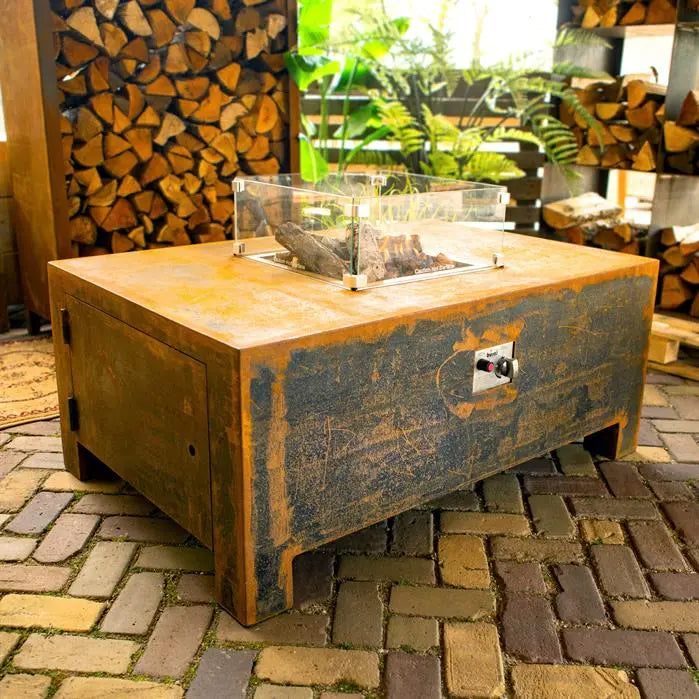 BRANN - Gas Fire Table, Corten Steel