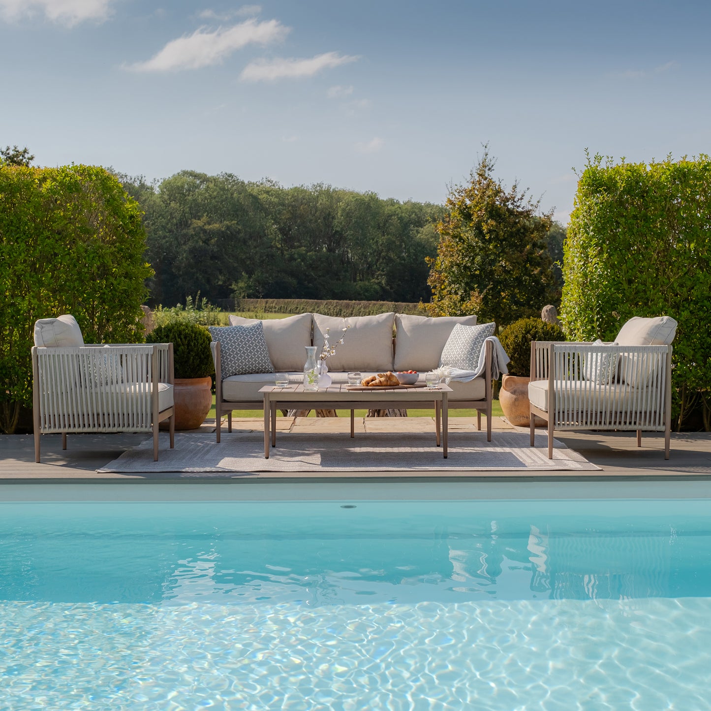 Havana 3 Seat Sofa Set - Natural Linen