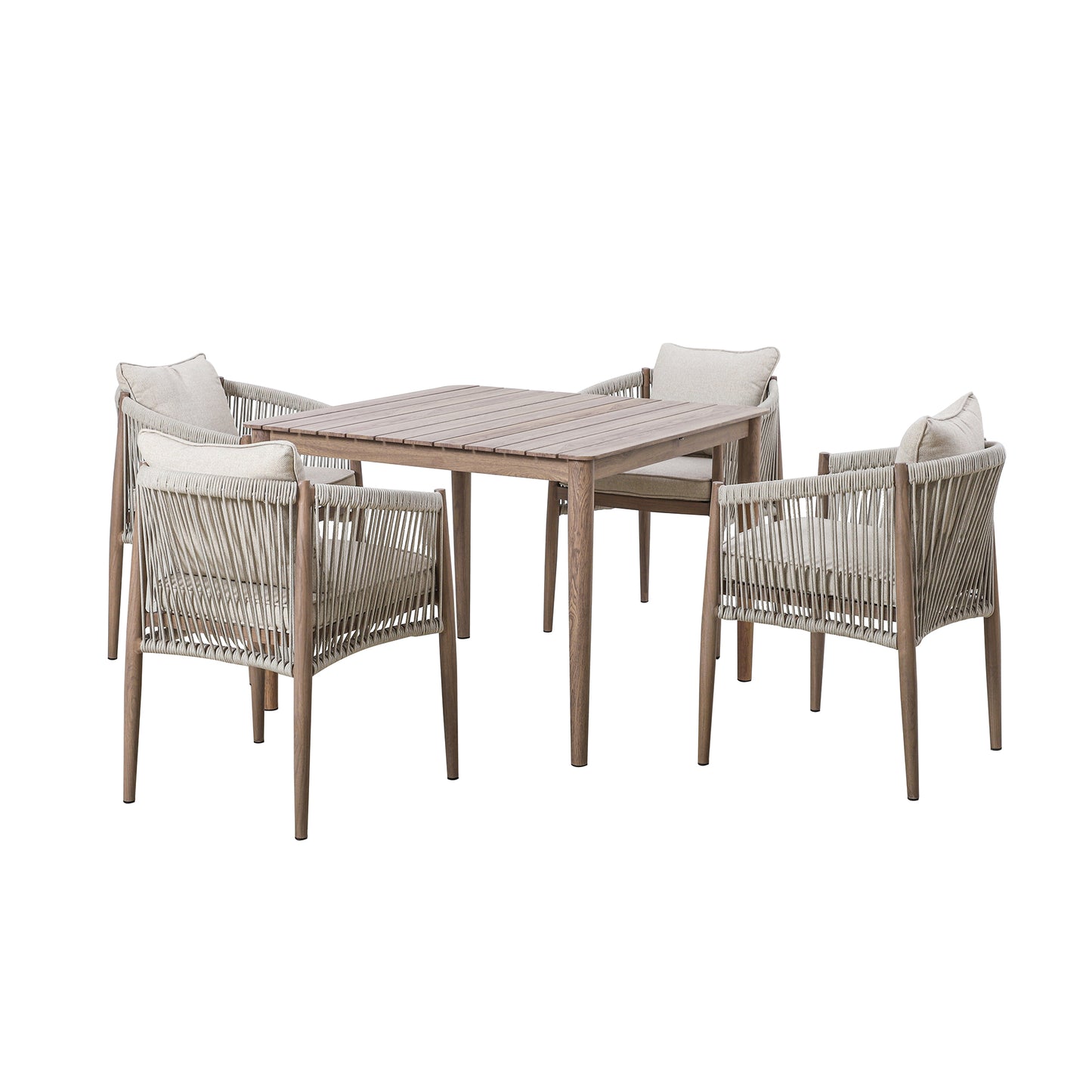 Havana 4 Seat Square Dining Set - Natural Linen