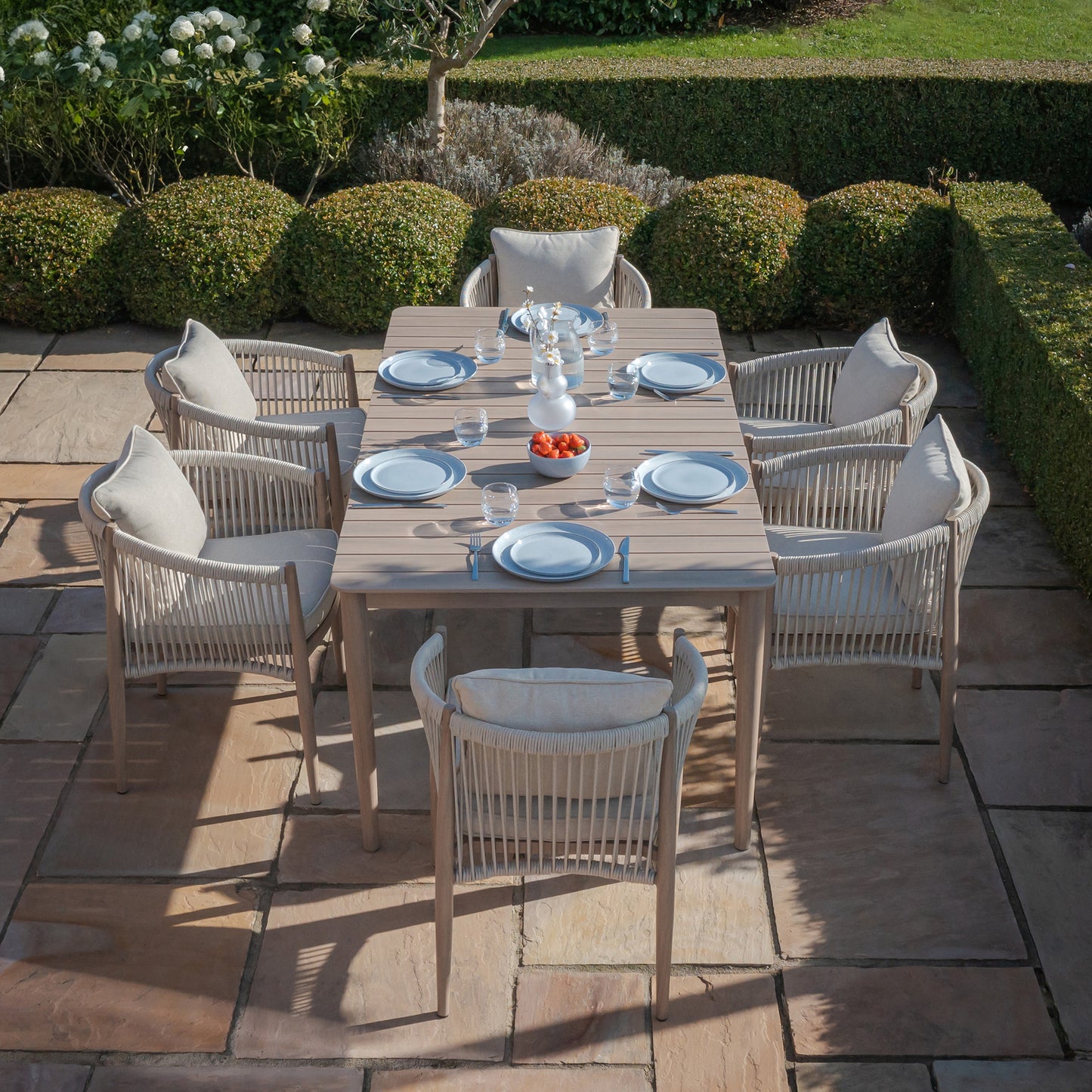 Havana 6 Seat Rectangular Dining Set - Natural Linen