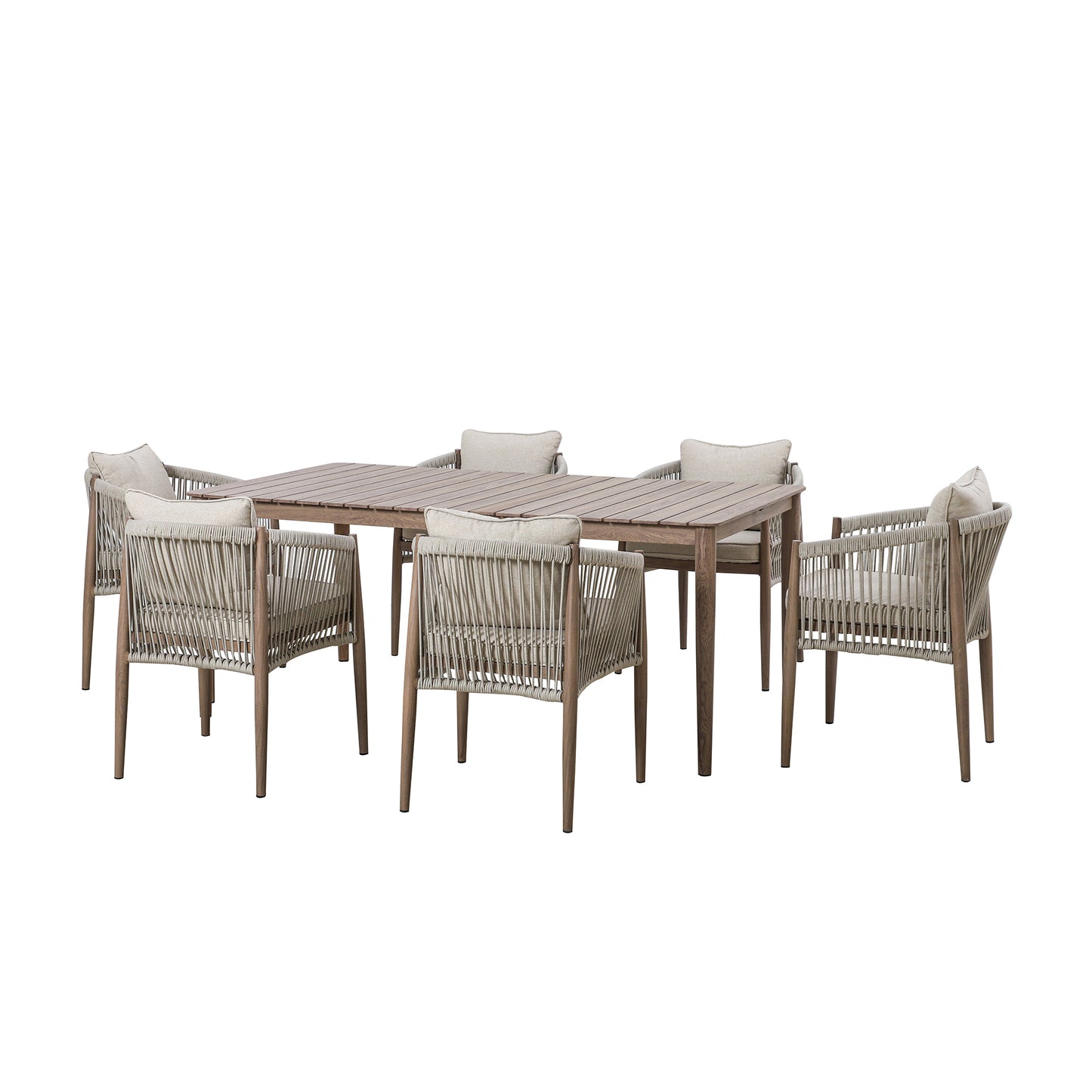 Havana 6 Seat Rectangular Dining Set - Natural Linen