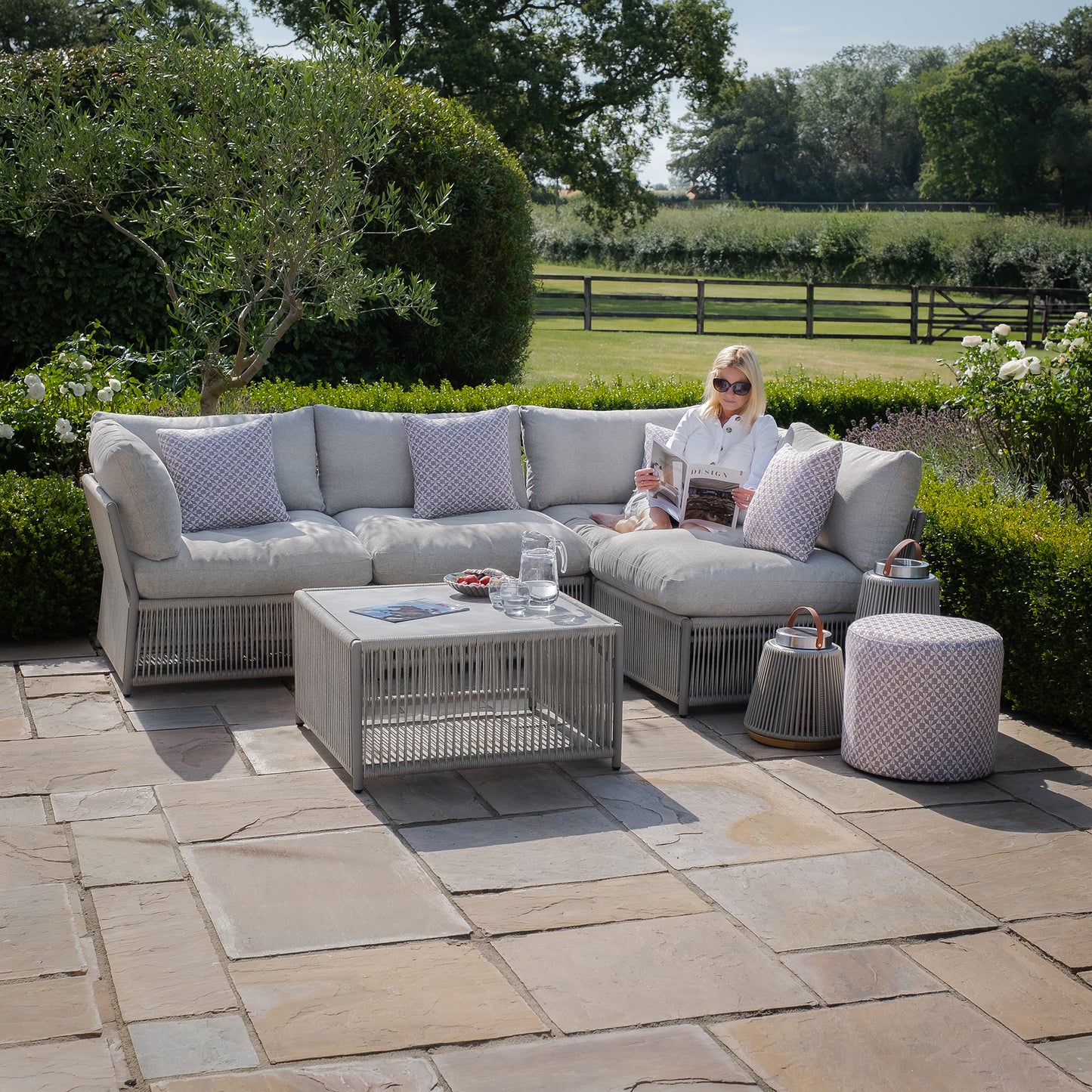 Maldives Small Sofa Set - Cool Linen