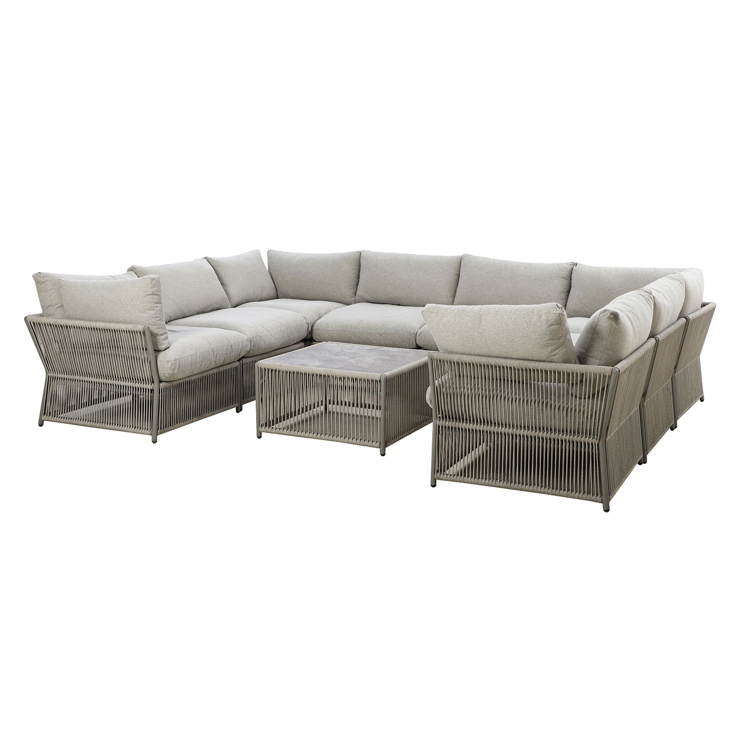 Maldives U Shape Sofa Set - Cool Linen