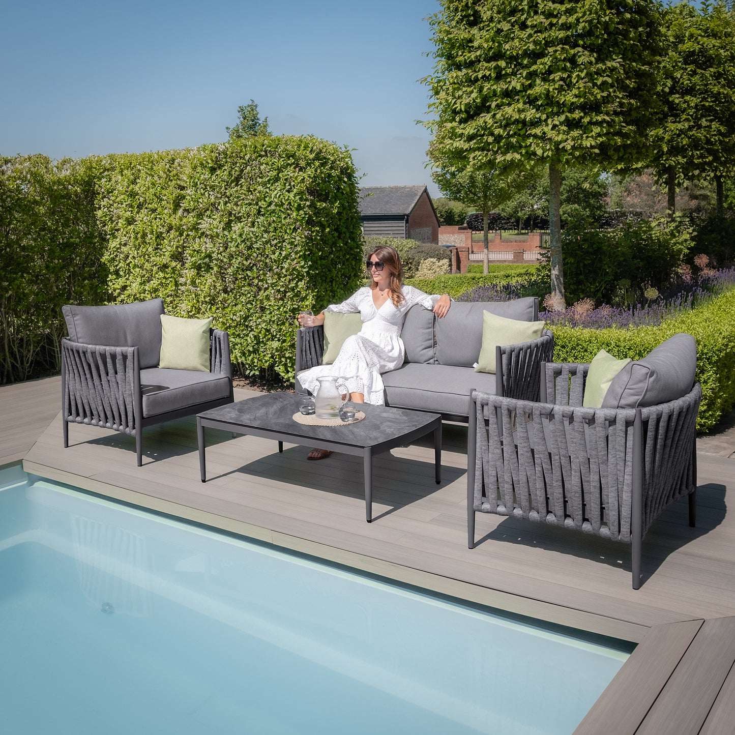 Milan 2 Seat Sofa Set - Charcoal