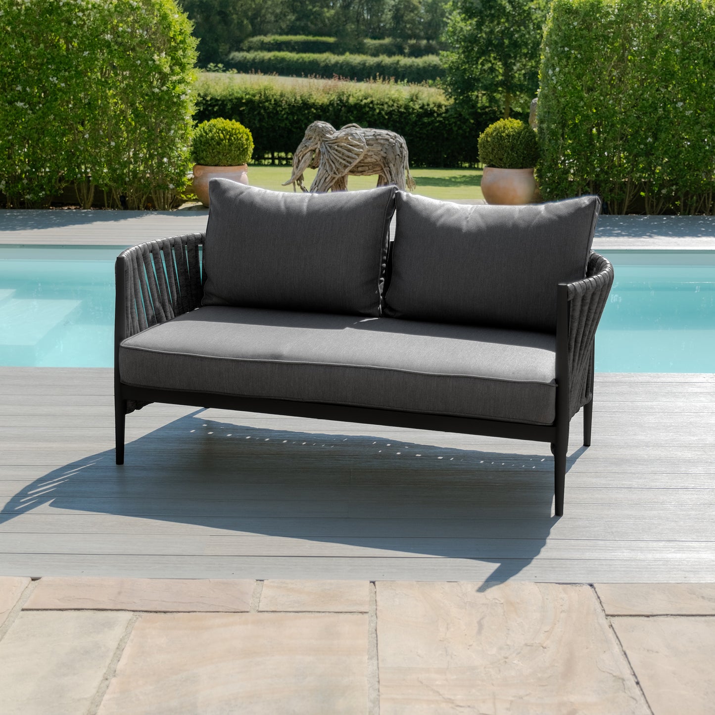 Milan 2 Seat Sofa Set - Charcoal