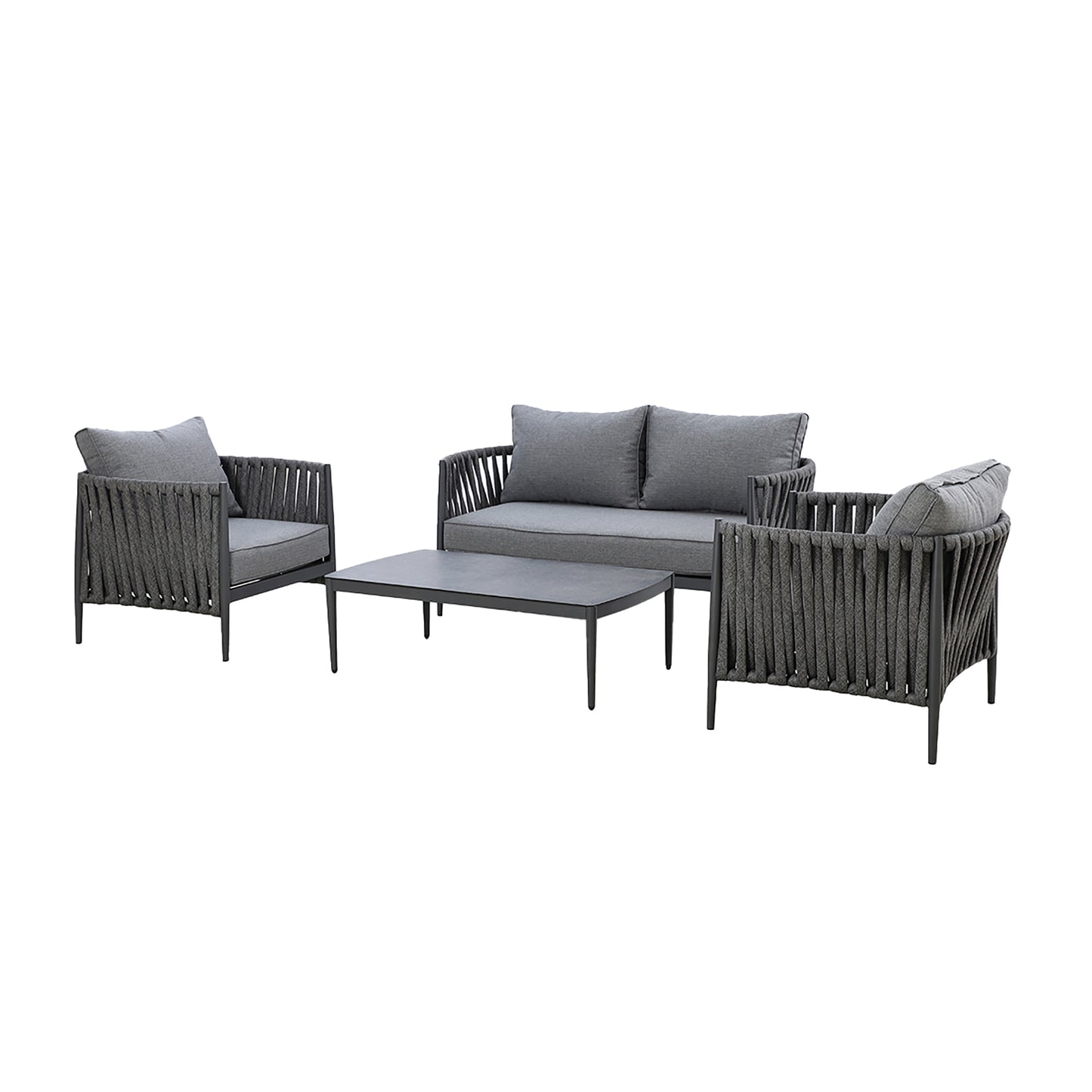 Milan 2 Seat Sofa Set - Charcoal