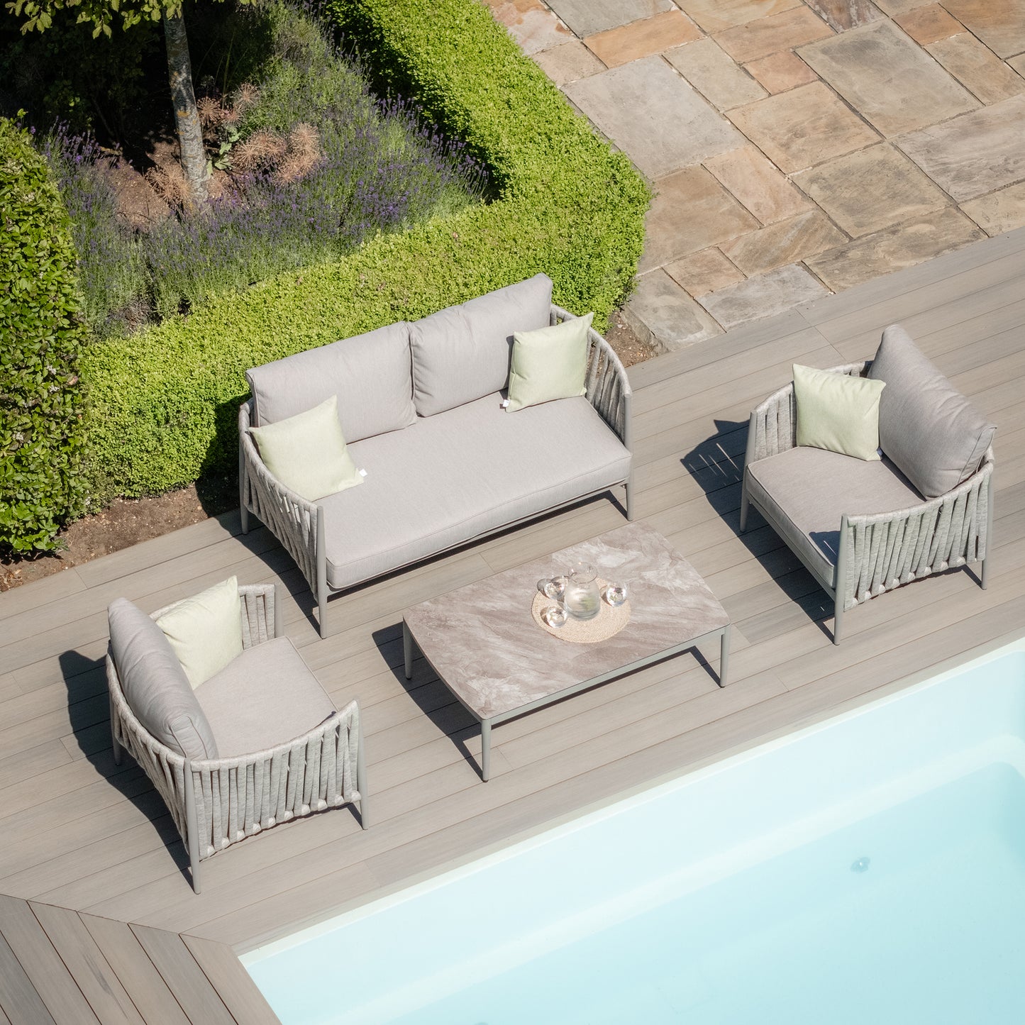 Milan 2 Seat Sofa Set - Cool Linen