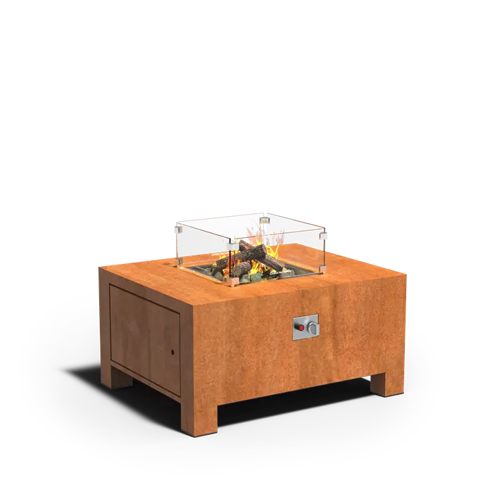 BRANN - Gas Fire Table, Corten Steel